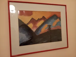 Cuadro moderno marco rojo 51x41