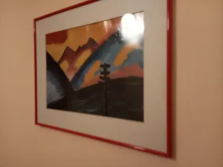 Cuadro moderno marco rojo 51x41