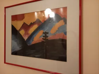 Cuadro moderno marco rojo 51x41