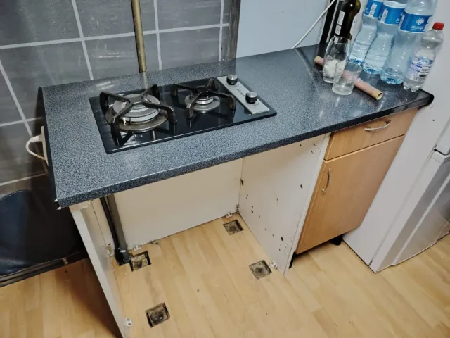 Encimera de cocina con gas butano