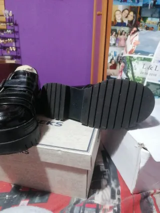 Zapatos Creeks plataforma negros