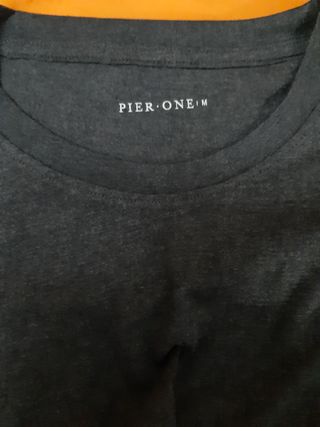 Camiseta Pier One gris manga larga Talla M