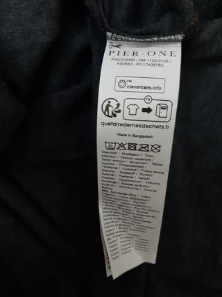 Camiseta Pier One gris manga larga Talla M