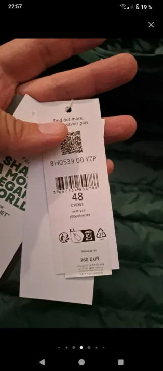 Chaqueta acolchada Lacoste verde