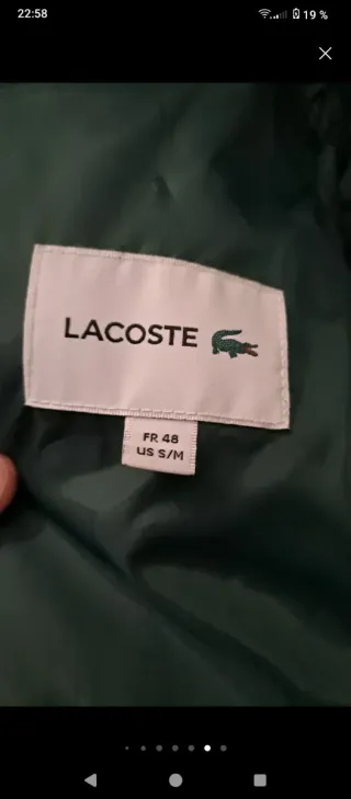Chaqueta acolchada Lacoste verde