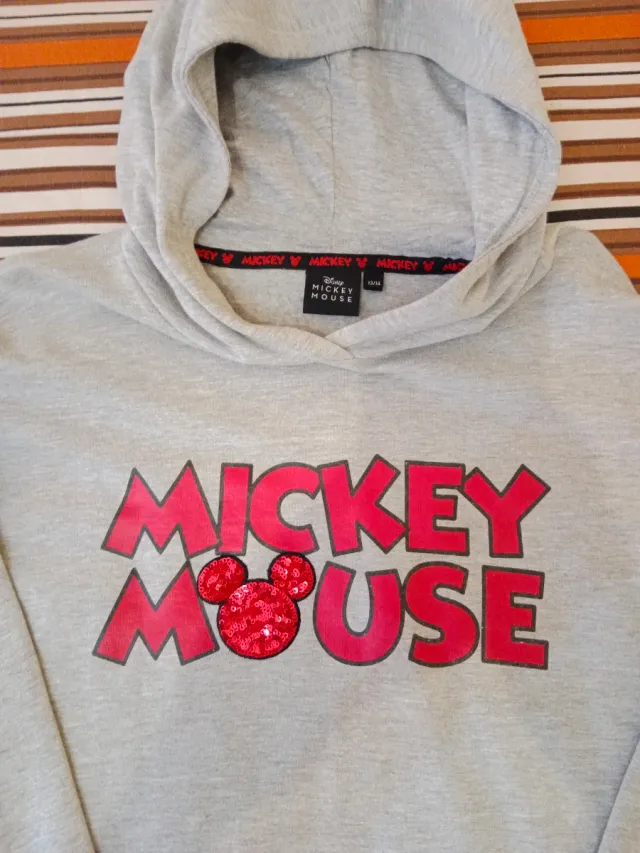 Sudadera Disney Mickey Mouse Lentejuelas Gris
