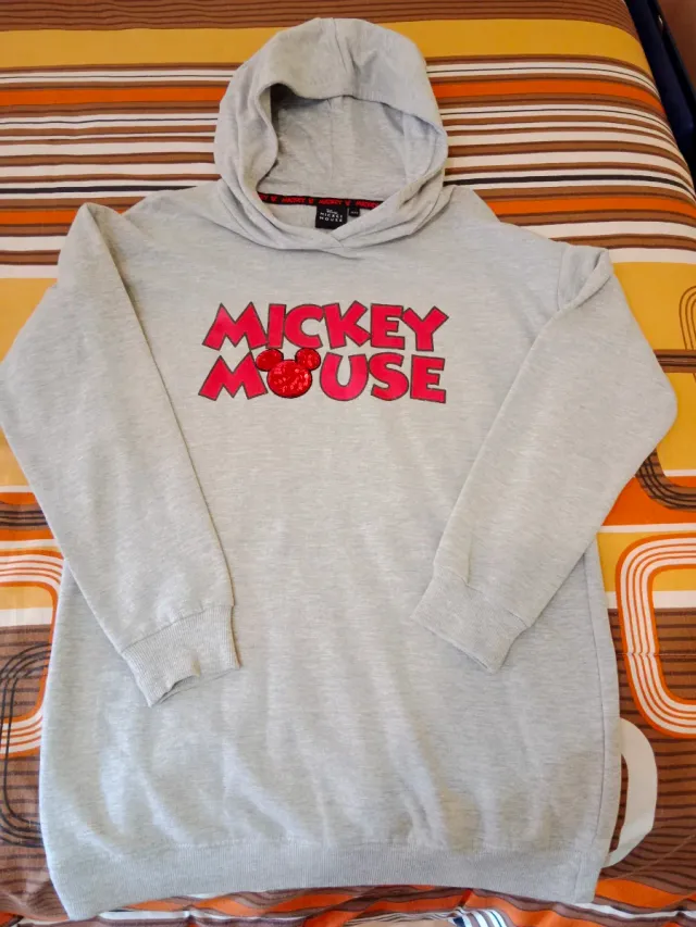 Sudadera Disney Mickey Mouse Lentejuelas Gris