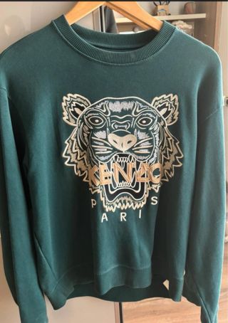 Sudadera Kenzo Verde Tigre Bordado