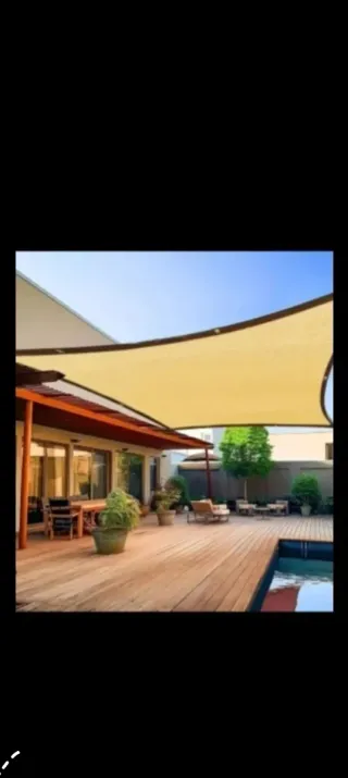 Toldo exterior beige poliéster