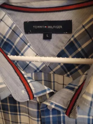 Camisa Tommy Hilfiger cuadros azul y blanco