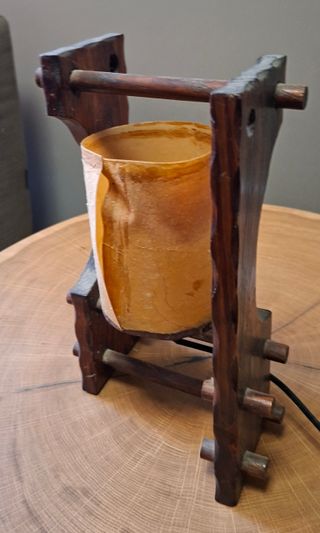 Lámparas Vintage Mesita Noche Madera y Metal