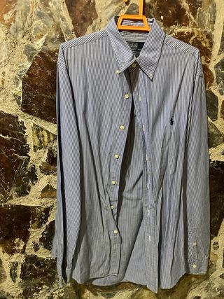 Camisa Polo Ralph Lauren Rayas Azul y Blanco
