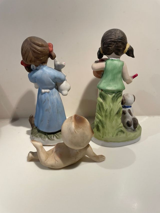 Statuette vintage Capodimonte e Kewpie porcellana