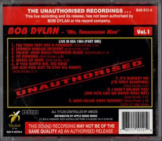 CD Bob Dylan Mr Tambourine Man (Vol.1) Outtakes
