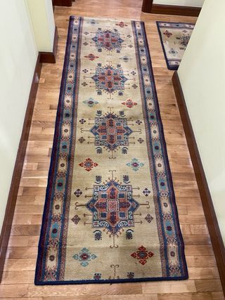 Tappeti da corridoio in lana beige e multicolore