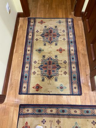 Tappeti da corridoio in lana beige e multicolore