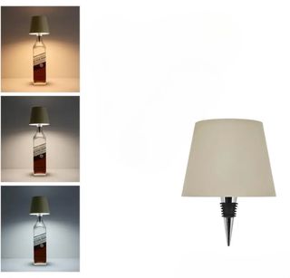 Lampada LED bottiglia kaki tessuto vetro