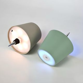 Lampada LED bottiglia kaki tessuto vetro