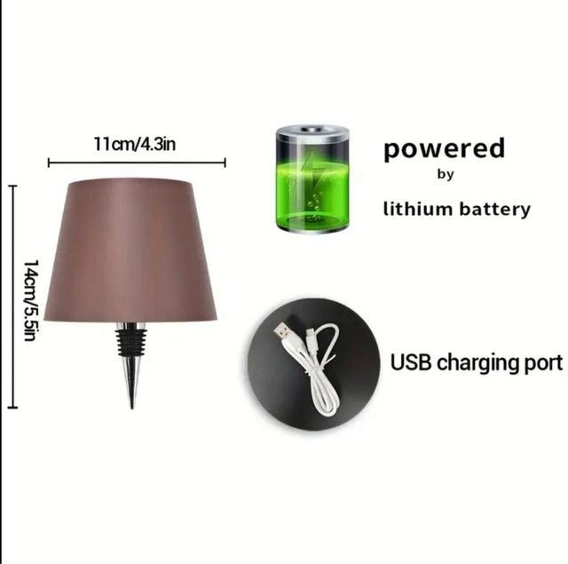 Lampada LED bottiglia kaki tessuto vetro