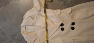 Abrigo Mango Beige lana virgen