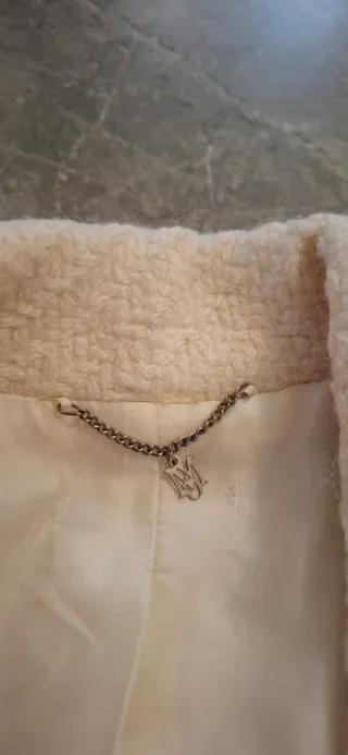 Abrigo Mango Beige lana virgen