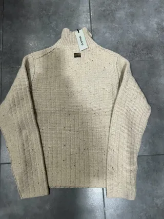 Jersey G-Star RAW beige cremallera cuello