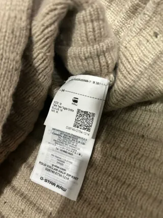Jersey G-Star RAW beige cremallera cuello