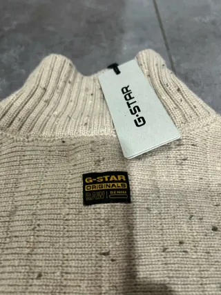 Jersey G-Star RAW beige cremallera cuello