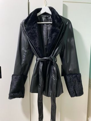 Gabardina SHEIN efecto piel con pelo