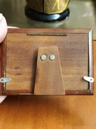 Portafoto antico legno e argento 800