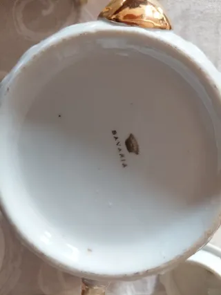 Servizio da tè Bavaria 2 tazze oro e bianco