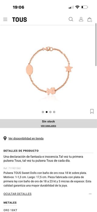 Pulsera Tous Oso y Estrella vermeil rosa