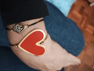 Pulsera Corazón Rojo acero