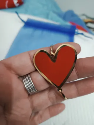 Pulsera Corazón Rojo acero