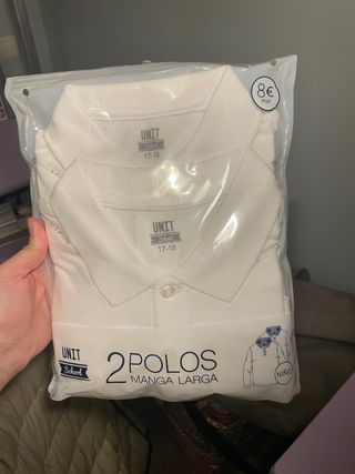 2 Polos UNIT School Manga Larga Niño