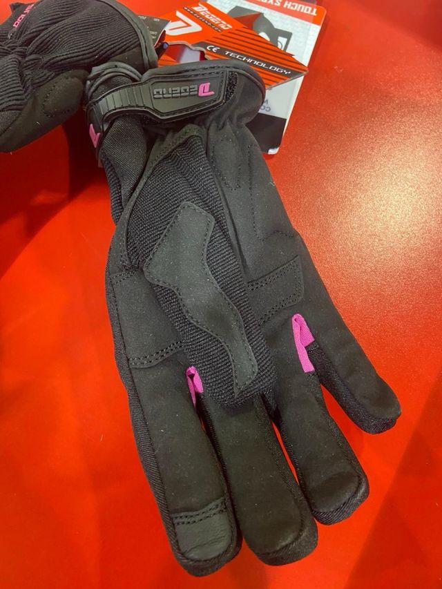 Guantes de moto  invierno Degen  Mujer Negro y Ros