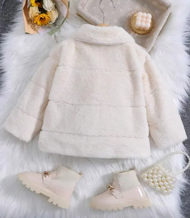 Cappotto bianco per bambina