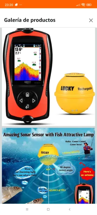 Sonda de pesca LUCKY con lámpara