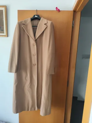 Abrigo lana y cashmere beige