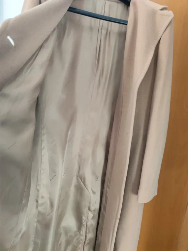 Abrigo lana y cashmere beige