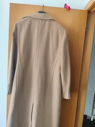 Abrigo lana y cashmere beige