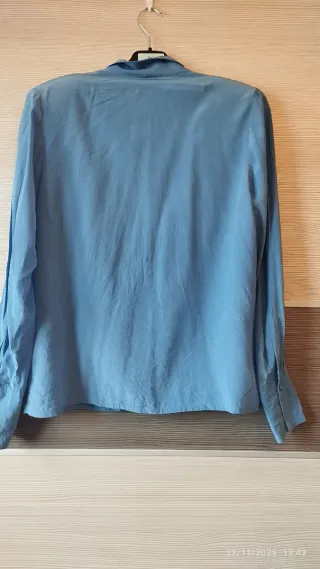 Camisa vintage de seda azul Talla 40