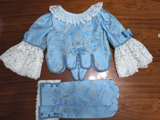 Traje de Fallera Niña Azul y Dorado