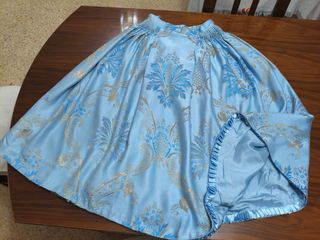 Traje de Fallera Niña Azul y Dorado