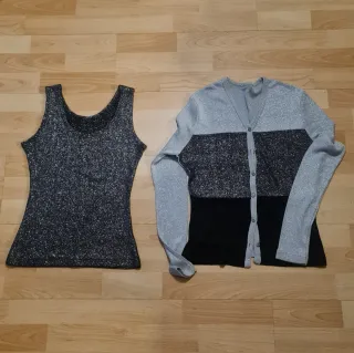 Conjunto Top y Chaqueta Brillante