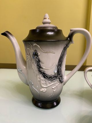 Juego de café chino dragón porcelana
