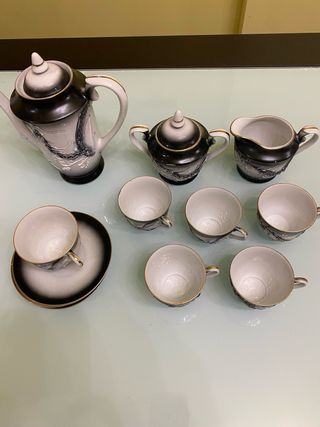 Juego de café chino dragón porcelana