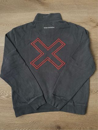 Sudadera Blue Banana gris cremallera