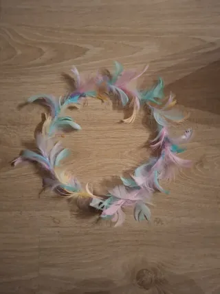 Corona de plumas luces