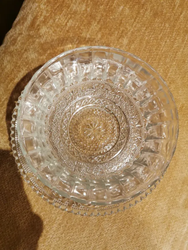 Juego 6 cuencos y platos de cristal